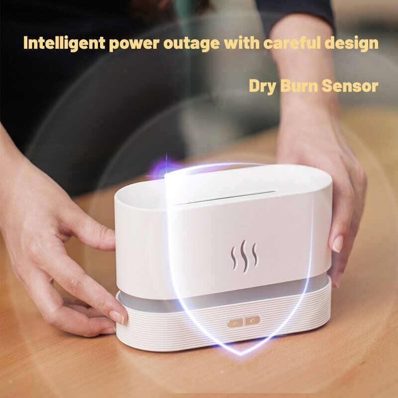 Humidificador de aire ultrasónico de perfume con simulación de iluminación LED, máquina de fragancia de llama colorida