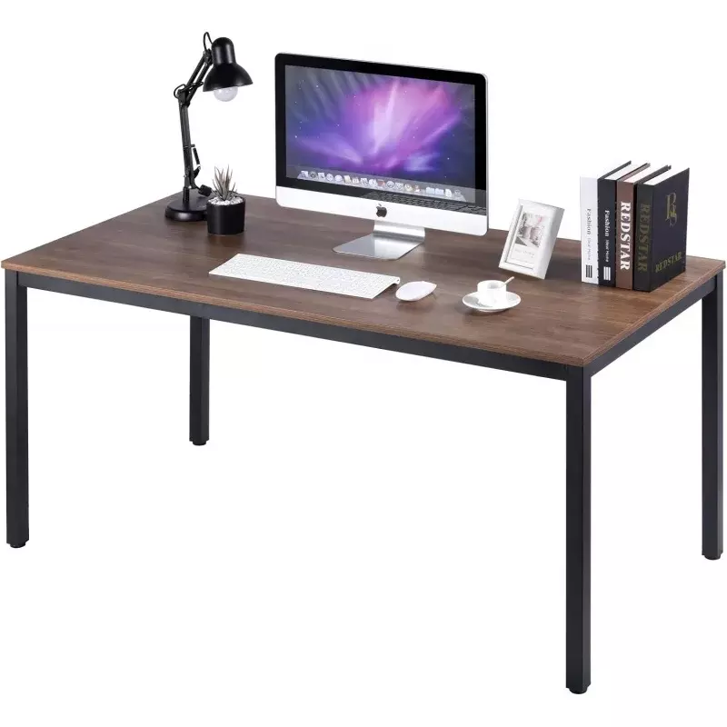 Komputer do pisania POPRUN biurko drewniany stół do nauki domu 59 Cal (60 "x 30"), duże drewno lite, nowoczesne