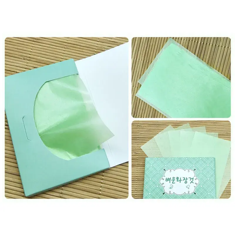 Бумага Абсорбирующая для лица, с зеленым чаем, 100 листов/упаковка