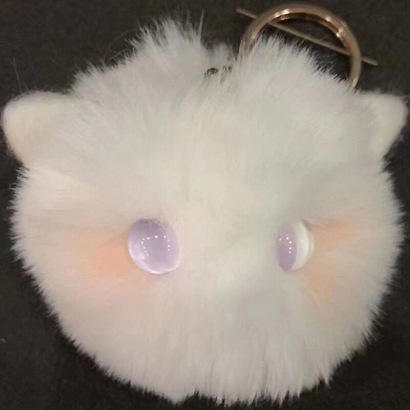 8cm Cartoon Cute Hairy Blush Cat Ball Doll Plush Toy Pendant Cute Plush Keychain Plush Doll Pendant Dolls  Room Car Bag Decor