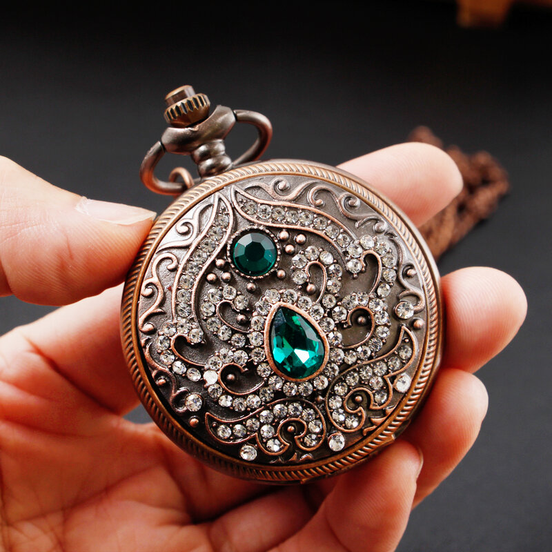 Jam saku Quartz untuk wanita antik antik kalung jam rantai XH1003