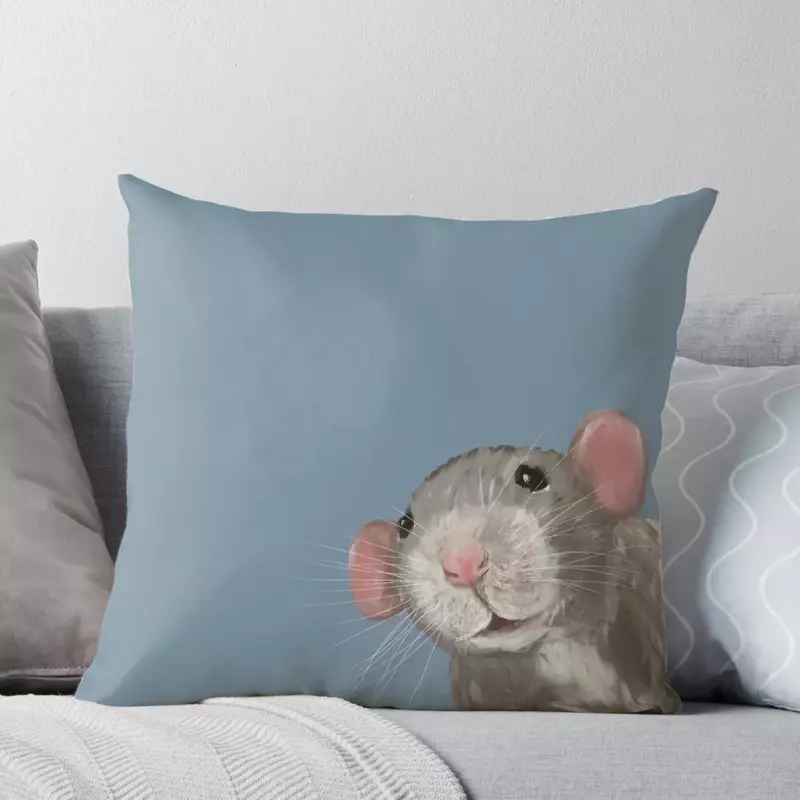 Podglądaczący szczur rzuca poduszki poduszki dekoracyjne na zdjęcie spersonalizowana poduszka w salonie