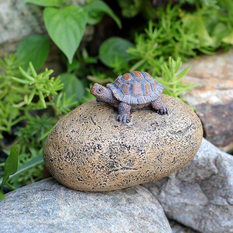 Rockowy Hider sztuczny kamień z kłód żółwia kamiennego Hider ozdoby ogrodowe kamienie z kluczowymi urządzeniami ukrywającymi żywicę odporną na warunki atmosferyczne