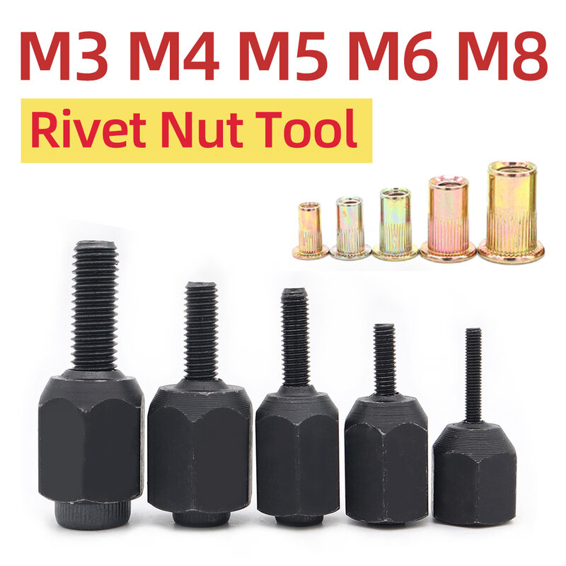 Rivet Nut Tool M3 M4 M5 M6 M8 Thin Iron Manual Electric Riveter Flat Head Threaded Rivnut Tool Accessory Simple Installation