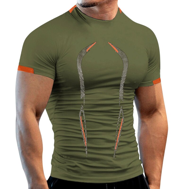 Camiseta transpirable para hombre, camisa de secado rápido para gimnasio, entrenamiento, Fitness, correr, novedad de verano
