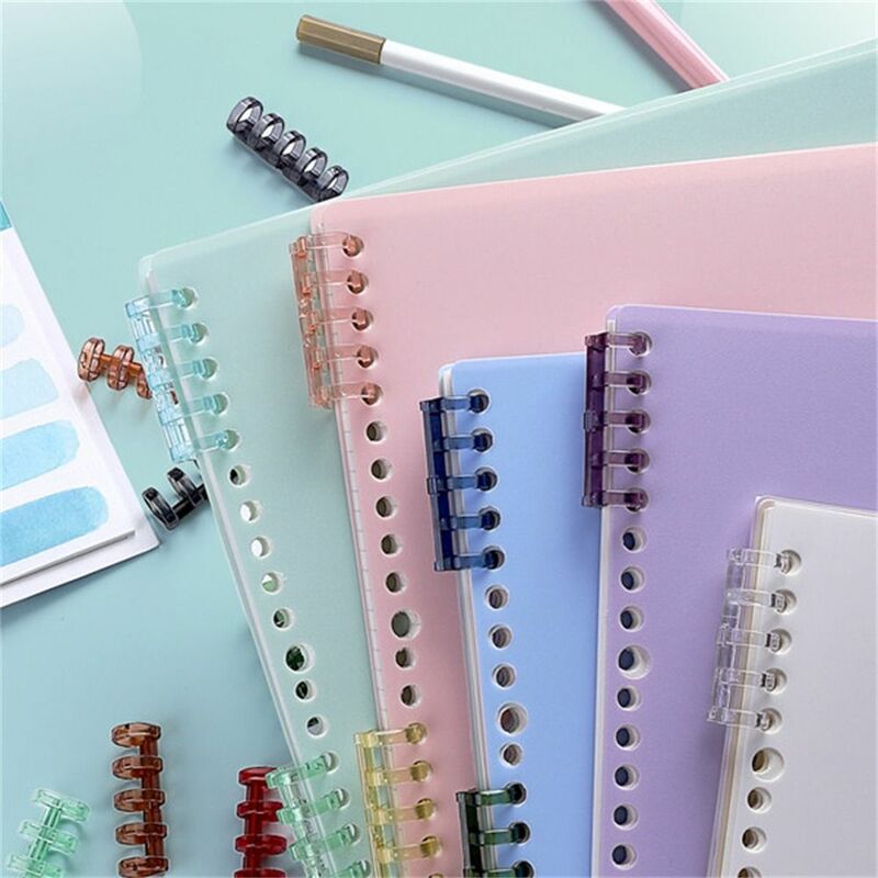 5Pcs 5-hole Loose-leaf Binder Ring Notebook Spiral Circles Rings Buckle Clip Binding Clips For DIY School Supplies Stationery