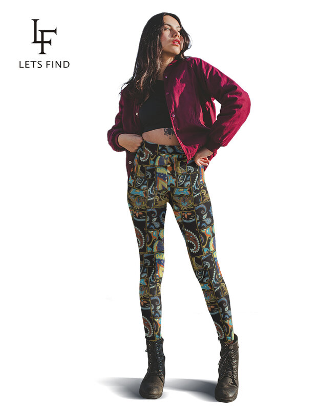 LETSFIND  New Design Print Leggings Fashion High Waist High Quality Workout Leggings Ankle-Length Leggings