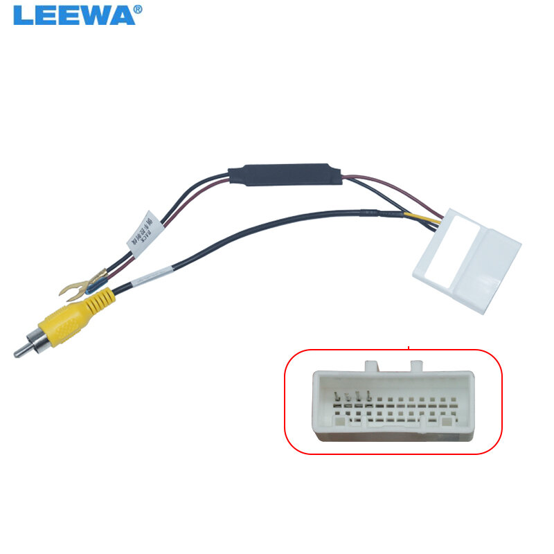 Leewa 1pc carro de áudio rádio estacionamento câmera traseira plugue vídeo conversor cabo para kia estacionamento reverso fio adaptador # ca7335