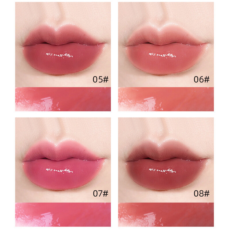 Brillo de labios líquido nutritivo, 8 colores, rojo, rosa, Nude