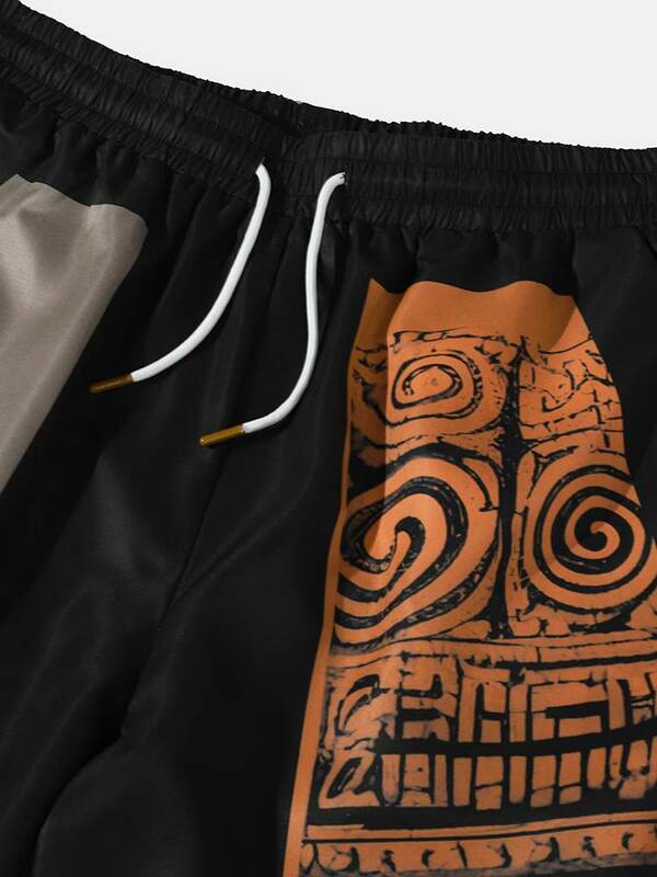 Męskie ChArmkpR długie spodnie letni wzór Color Block ściągany sznurkiem w pasie spodnie patchworkowy w stylu Casual spodnie 2024 Streetwear 2-2XL