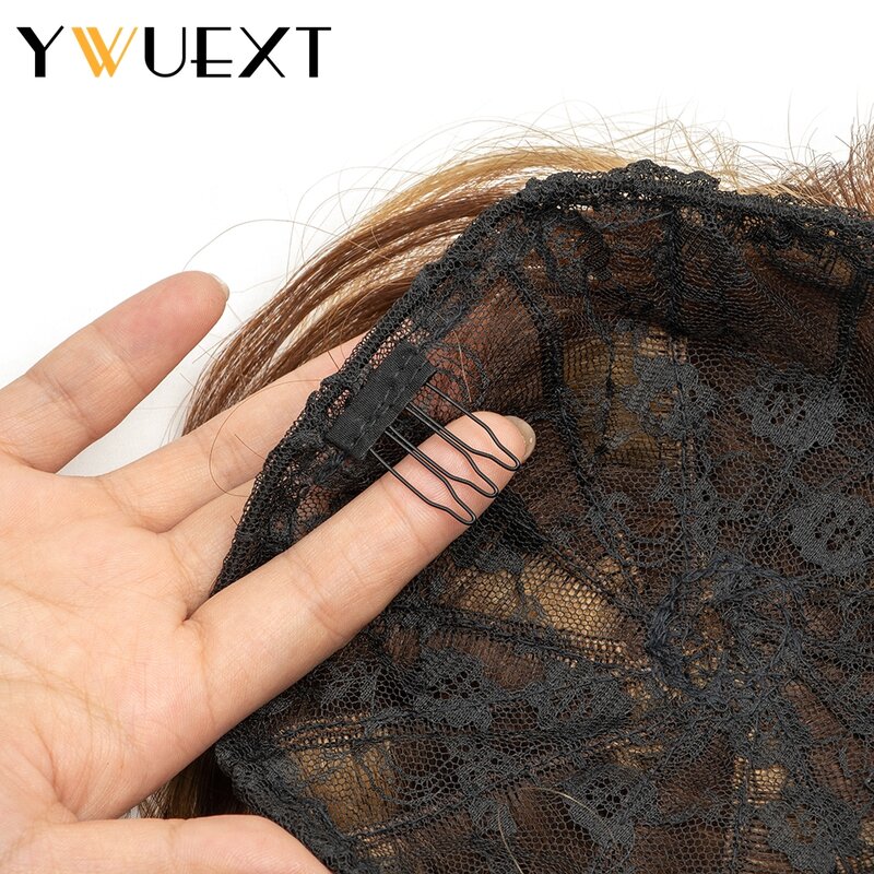 Ywuext-donut updo女性のためのヘアピース、100% 人のヘアバンエクステンション、女の子と女性
