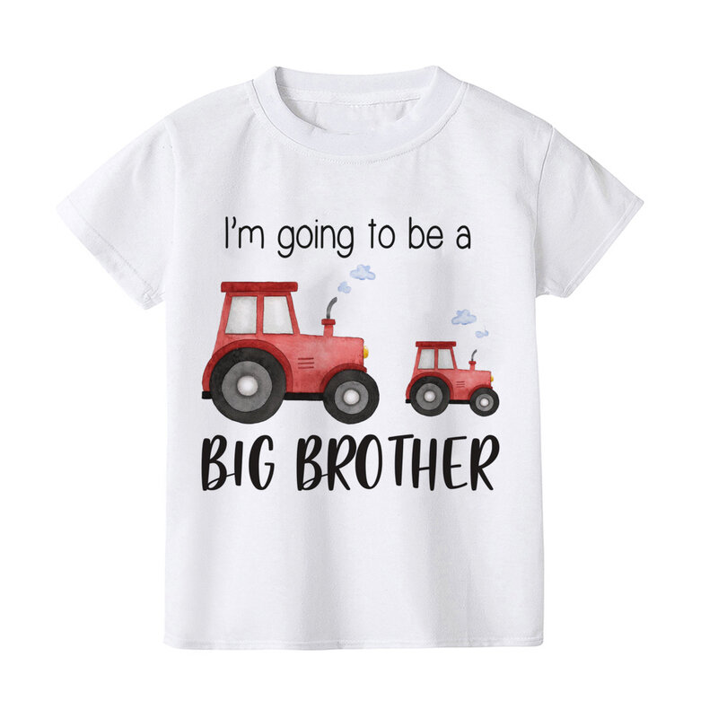 T-shirt imprimé dinosaure pour filles, T-shirt pour annonce de bébé, tenue pour enfants en bas âge, vêtements d'été, promu à Big Brother, 2024