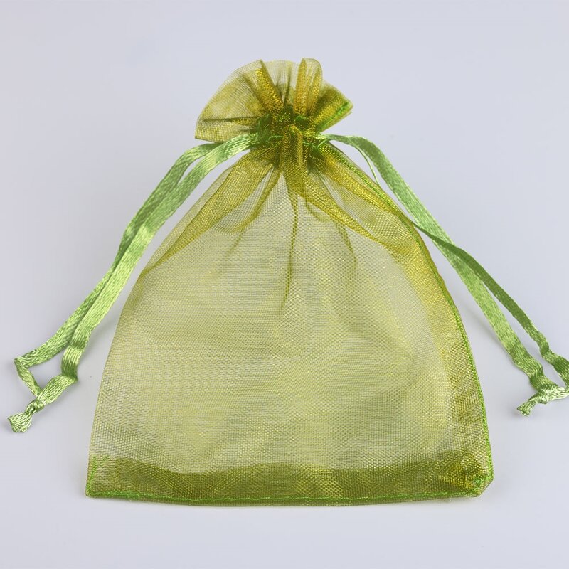 Bolsas coloridas de Organza para joyería, bolsitas con cordón para embalaje de dulces de boda y Navidad, 10x15cm, 13x18cm, 50 piezas/100 piezas