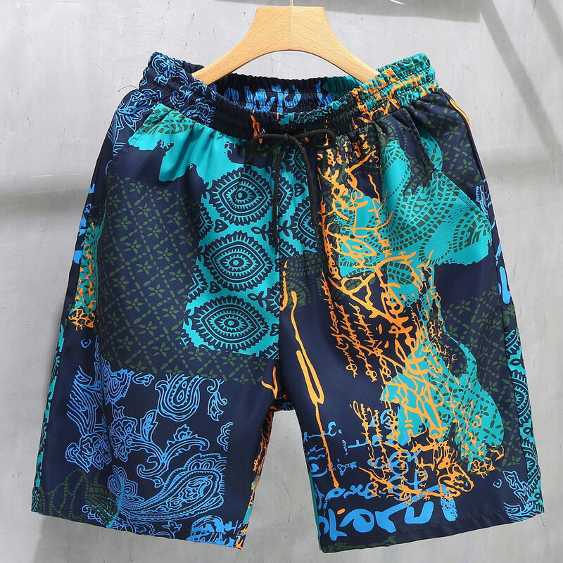 Calções de Praia Havaianas Homens Hip Hop Streetwear Tie-dye Short Plus Size 10XL 12XL Verão Shorts Masculino