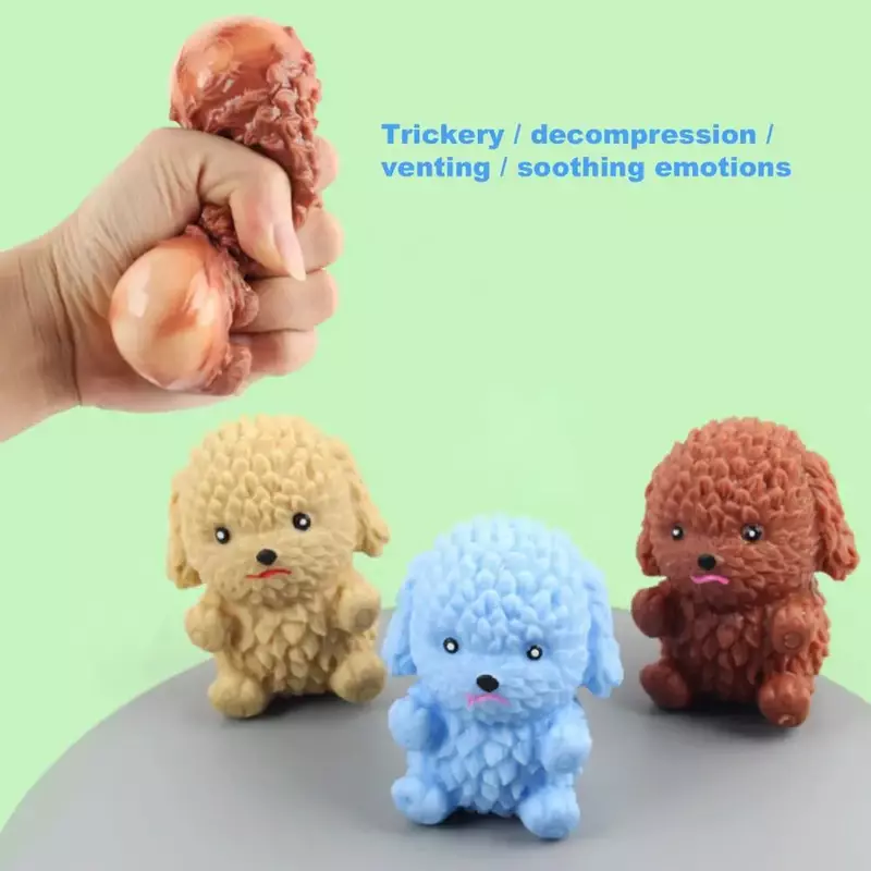 Cute Squeeze Animais Brinquedos para Crianças e Adultos, Forma de Cão Farinha, Bolas de Alívio do Estresse, Bola Antistress, Presente