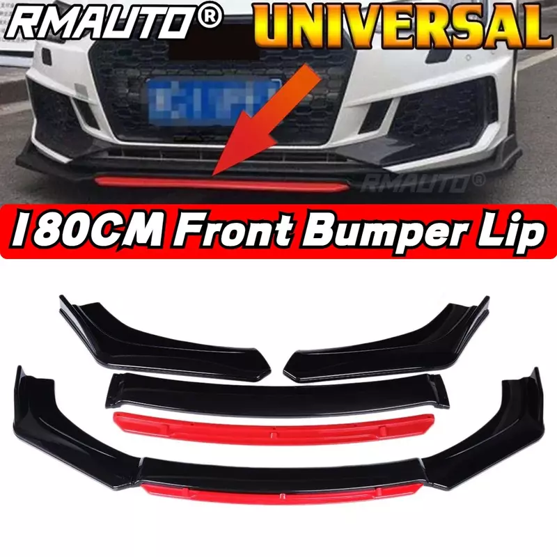 4Pcs Universal Front Bumper Lip Splitter Diffuser Spoiler Chin Bumper For Honda For KIA For Mazda For BMW For Toyota Body Kit