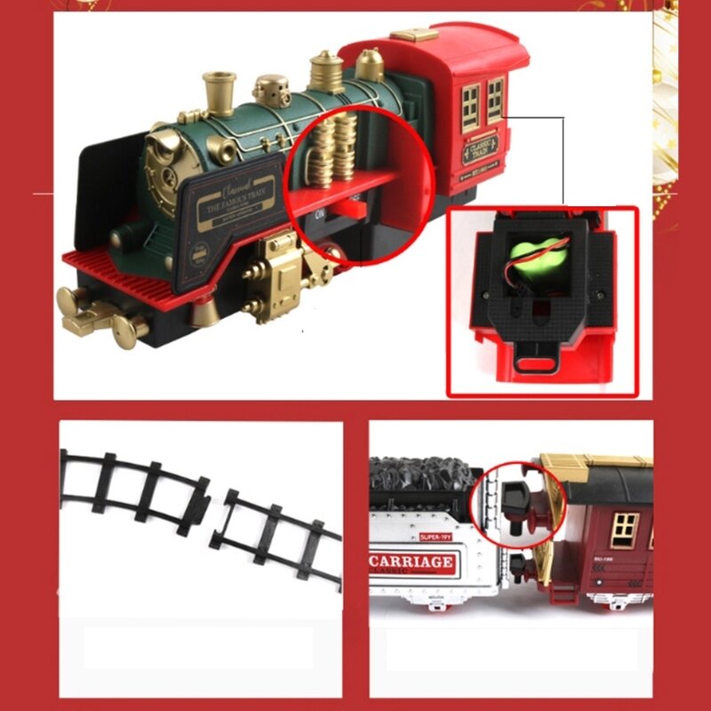 Lernspielzeug, ferngesteuerter Eisenbahnwagen mit Musik und blinkenden Lichtern. Spannendes ferngesteuertes Eisenbahnwagen-Set
