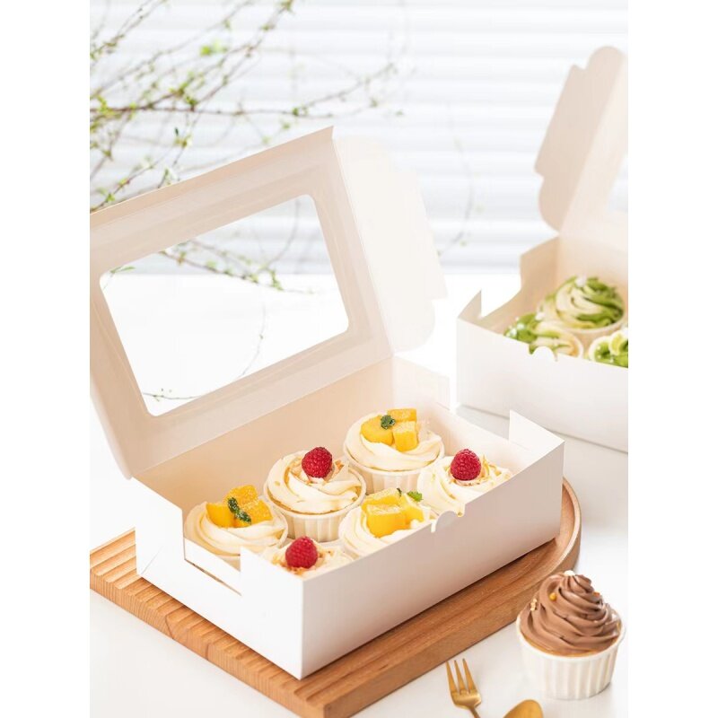 Индивидуальный логотип продукта, бумажная коробка для торта moon, упаковка с ручкой, Высококачественная коробка для пекарни, коробки для упаковки тортов