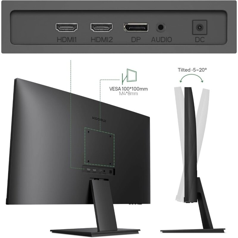 Monitor 4K 27 inci 3840X2160 UHD, Monitor Gaming IPS dengan VESA, HDR10, 90% DCI-P3, HDMI, Monitor komputer DisplayPort