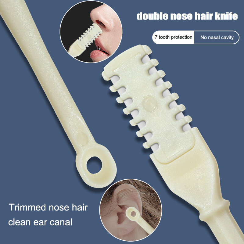 Portátil Double Head Nose Hair Trimming Tool, 360 Graus Rotating, Ear Depilação, Earpick