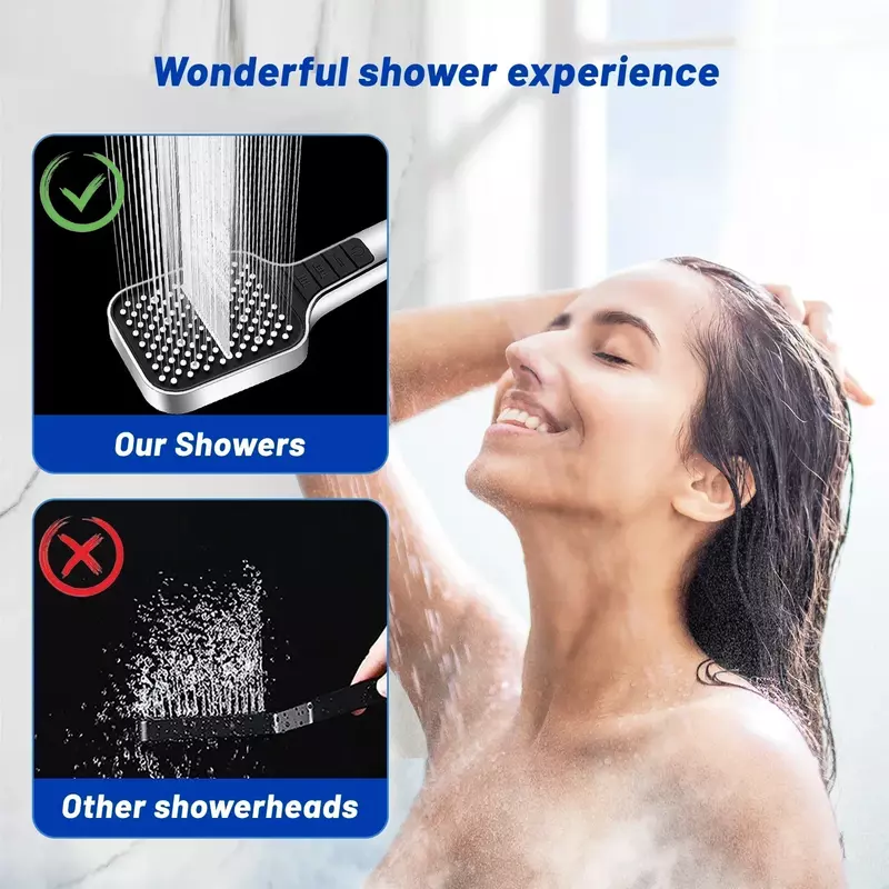 Neuer Dusch kopf Niederschlag Hochdruck wassers parend 7 Modi einstellbar Ein-Tasten-Stopp-Taste für Bad zubehör