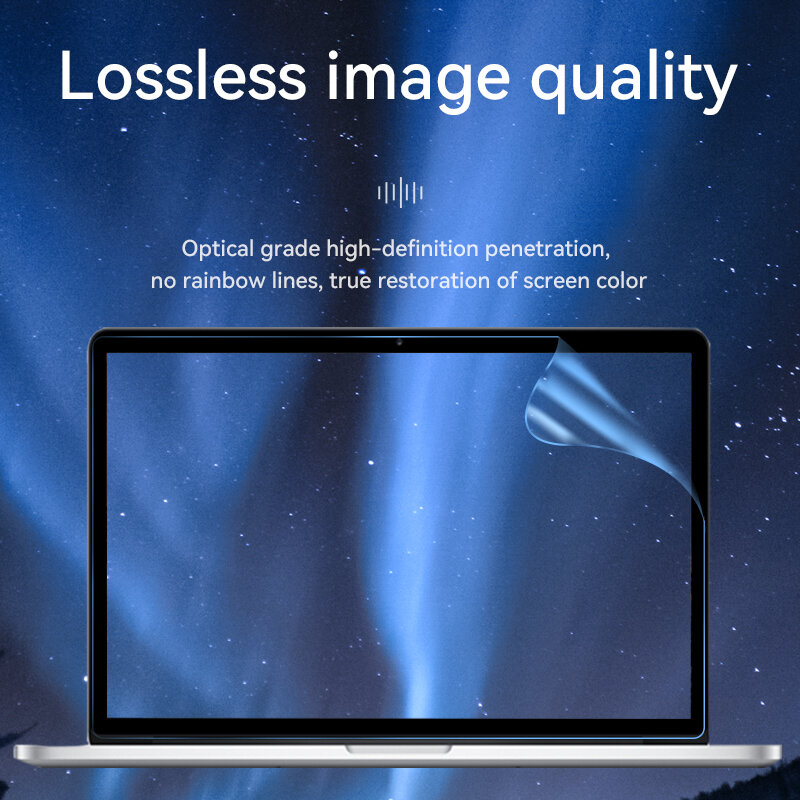 Pelindung layar Anti cahaya biru pelindung lunak untuk MacBook Air 13 M1 M2 Pro 13 14 15 16 11 12 inci Film HD pelindung A2681 A2337 A2338 A2779