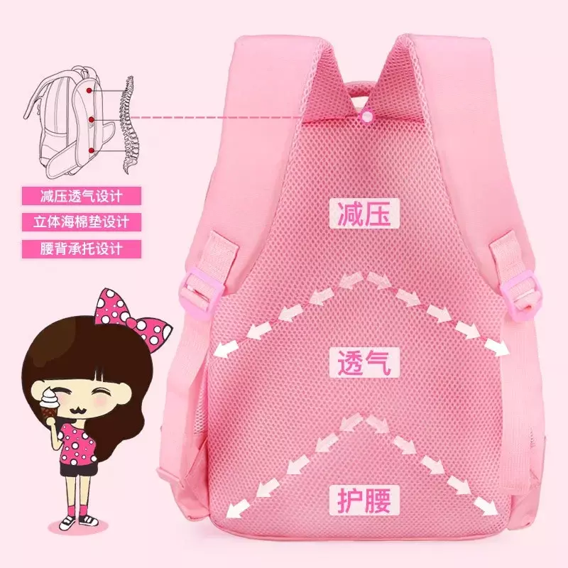 Torebka szkolna dla dzieci Hello Kitty plecak Sanrio wodoodporna ochrona kręgosłupa torby szkolne dla kobiet