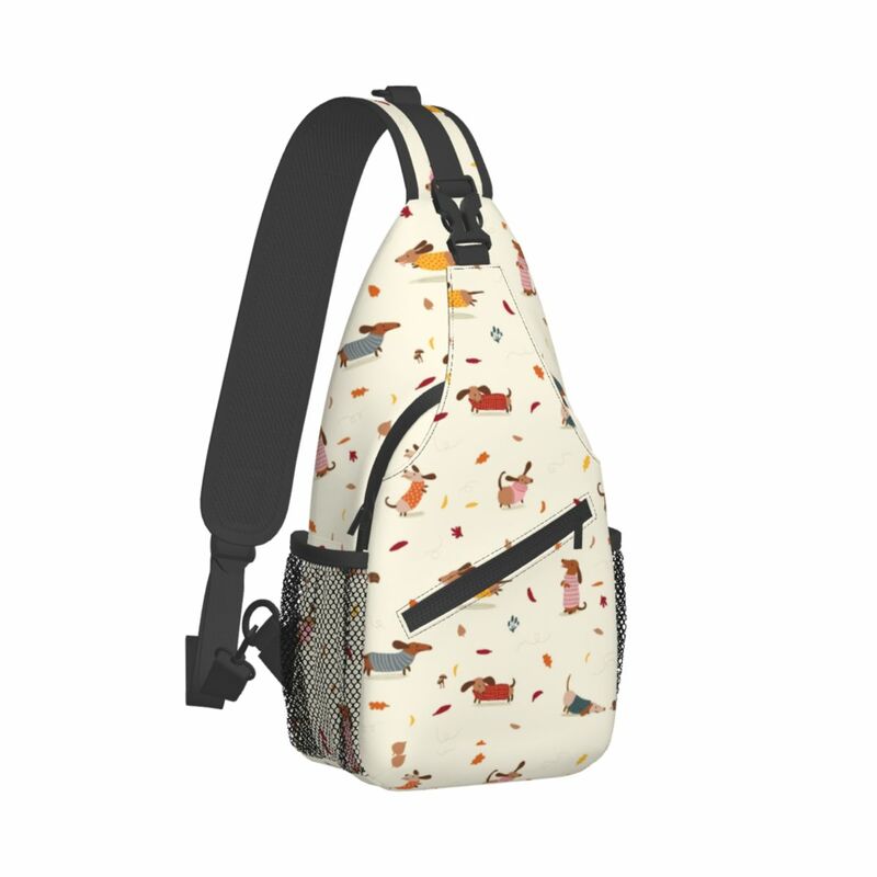 Милая маленькая сумка-слинг Dachshunds для щенков, нагрудная сумка через плечо, рюкзак для уличного спорта, рюкзаки для книг с принтом собаки