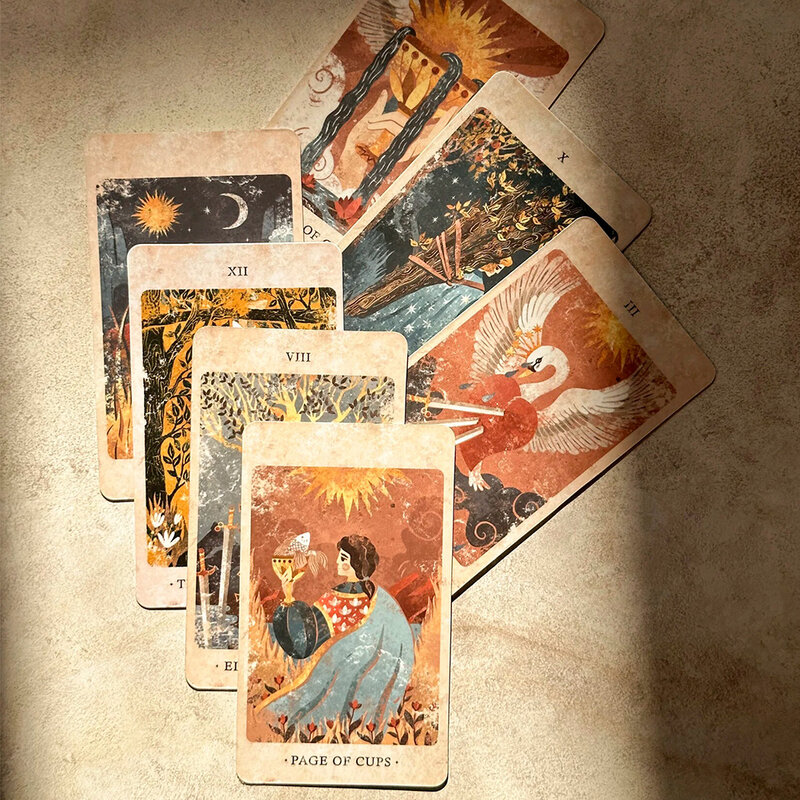 Cartas de adivinación del reino Solar, baraja de Tarot independiente única, 86 cartas de piezas, 12x7cm, Viaje mágico, perspicacia cósmica, caja rígida