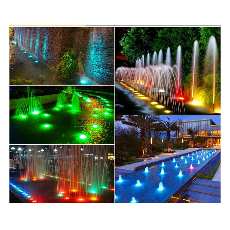 Światło fontanny z regulowanym kątem LED ze stali nierdzewnej IP68 AC 12V RGB wielokolorowy zmieniająca fontanna pływacka reflektor basenowy