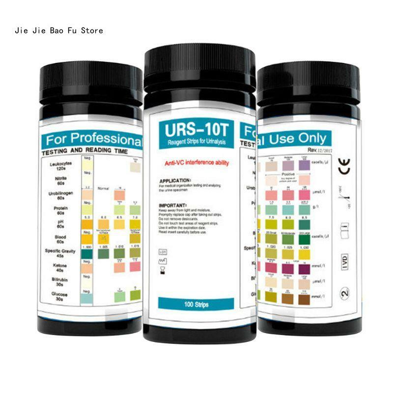 Tiras reactivas orina E8BD 10 parámetros para análisis orina, pruebas 100 quilates para leucocitos, nitrito, pH,