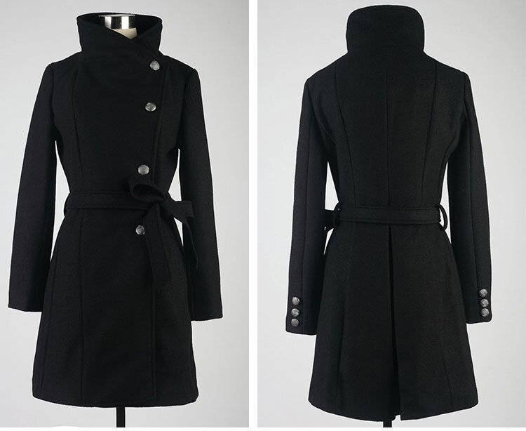Donne 2022 New Fashion risvolto cappotto di lana donna autunno inverno Manteau Femme soprabito cotone miscelazione cappotti lunghi e sottili di alta qualità