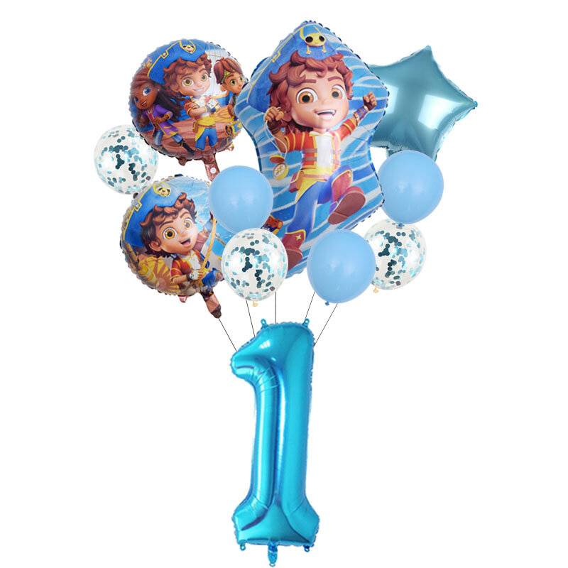 Santiago Pirate Boy Foil Balloon Sea Game Birthday Party Decor forniture numero Ballon Baby Shower Kid Toy Globos Girl Gift