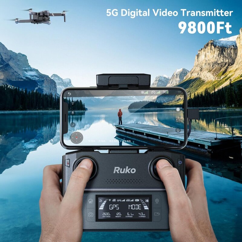 Drony Ruko F11GIM2 z kamerą Gimbal EIS 4K dla dorosłych, 96-minutowy czas długi lot 9800 stóp daleki zasięg FPV, automatyczny powrót do domu z G