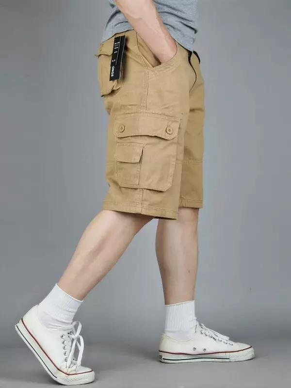 Herren Cargo Shorts breite übergroße Baggy Button kurze Hosen für Männer lose große Baumwolle Harajuku schöne Kleidung Luxus lässig
