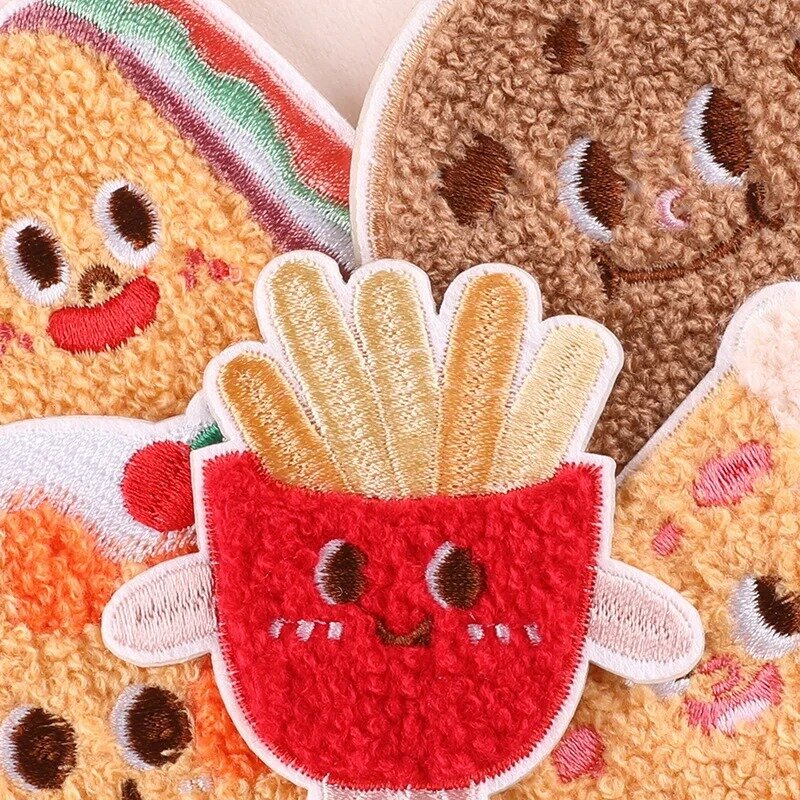 Special Offers Embroidery Patches Biscuits Pizza Sandwich Towel Cloth Stickers Hat Bag Clothing Accessories Boy Girl Kids Gifts
