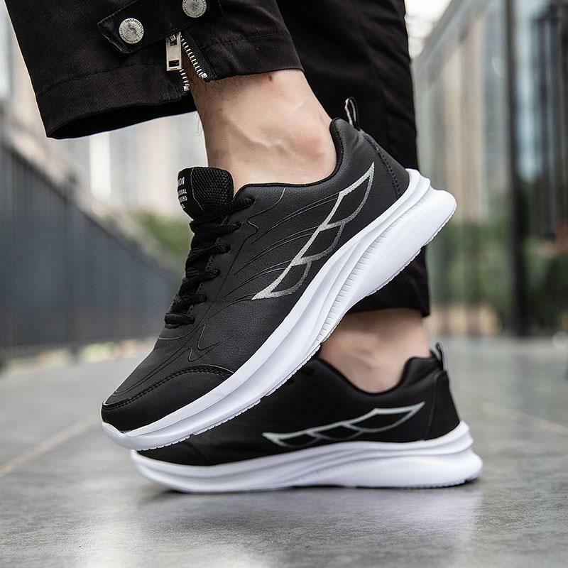 Men's Shoes Autumn Fashion Brand Sense Student Sports and Leisure Running Height Increasing Insole White Clunky Trendy Shoes Boy