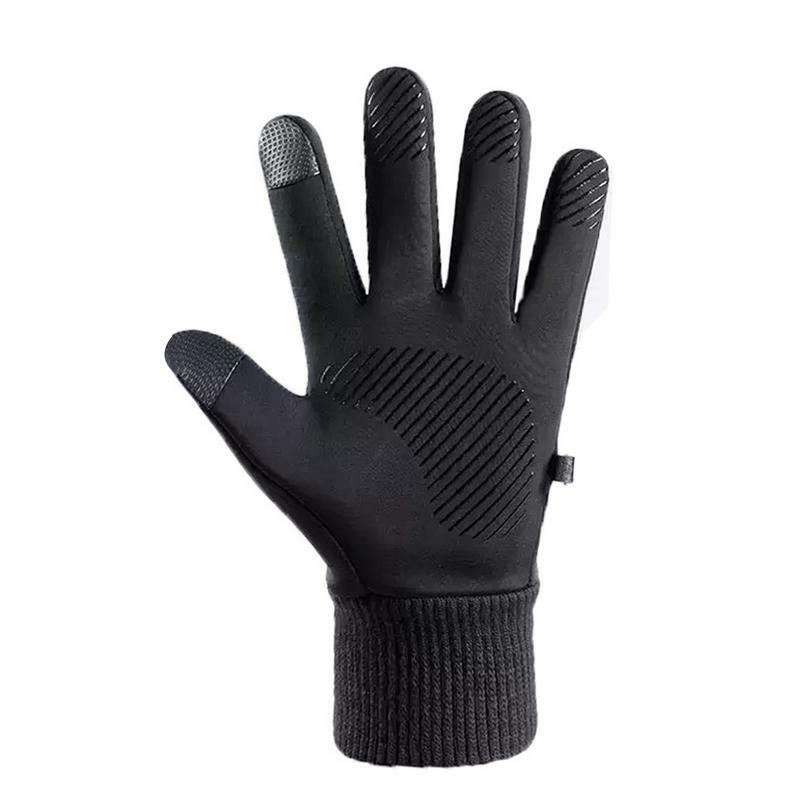 Sarung tangan musim dingin layar sentuh, sarung tangan hangat antiselip, sarung tangan salju untuk cuaca dingin layar sentuh