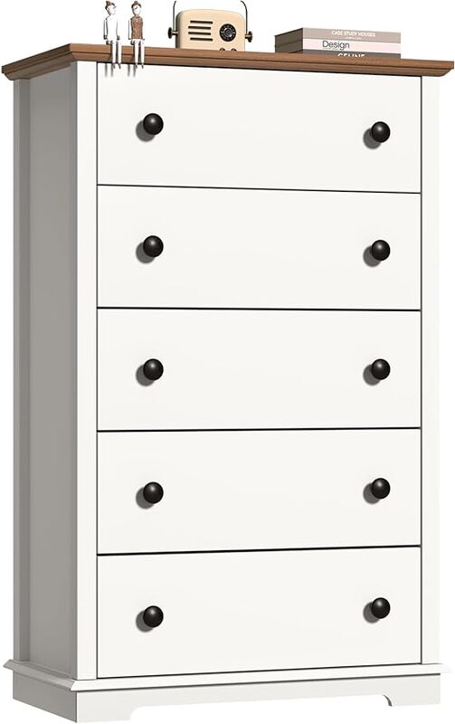 Drawers Dresser, Double Anti-Toppling, Chest of Drawers for Bedroom, Dresser with 5 Drawers, Tall Dresser, Storage Cabinet
