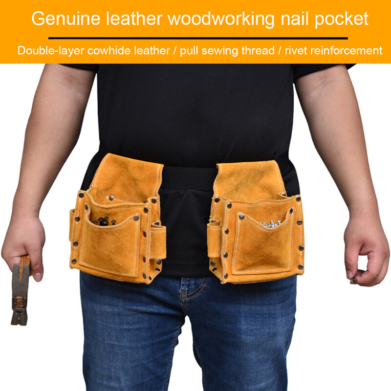 Tool Storage Waist Bag Multi-pocket Replacement 24 Rivets Grinder Pouch