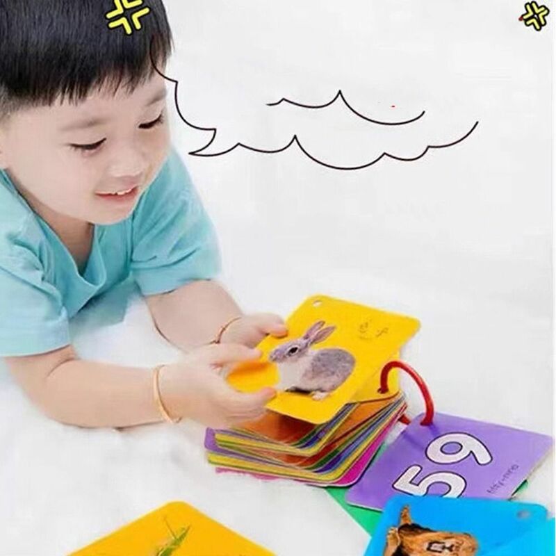 사이드 푸드 동물 어린이 수학 장난감, 인지 카드, 아기 학습 카드, 숫자 플래시 카드, 몬테소리 교육 장난감