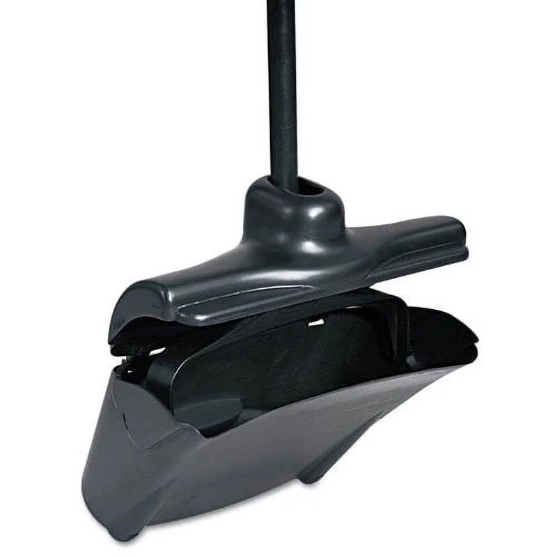 Lobby Pro Upright Dustpan w/Cover 12 1/2"W Plastic Pan/Metal Handle Black