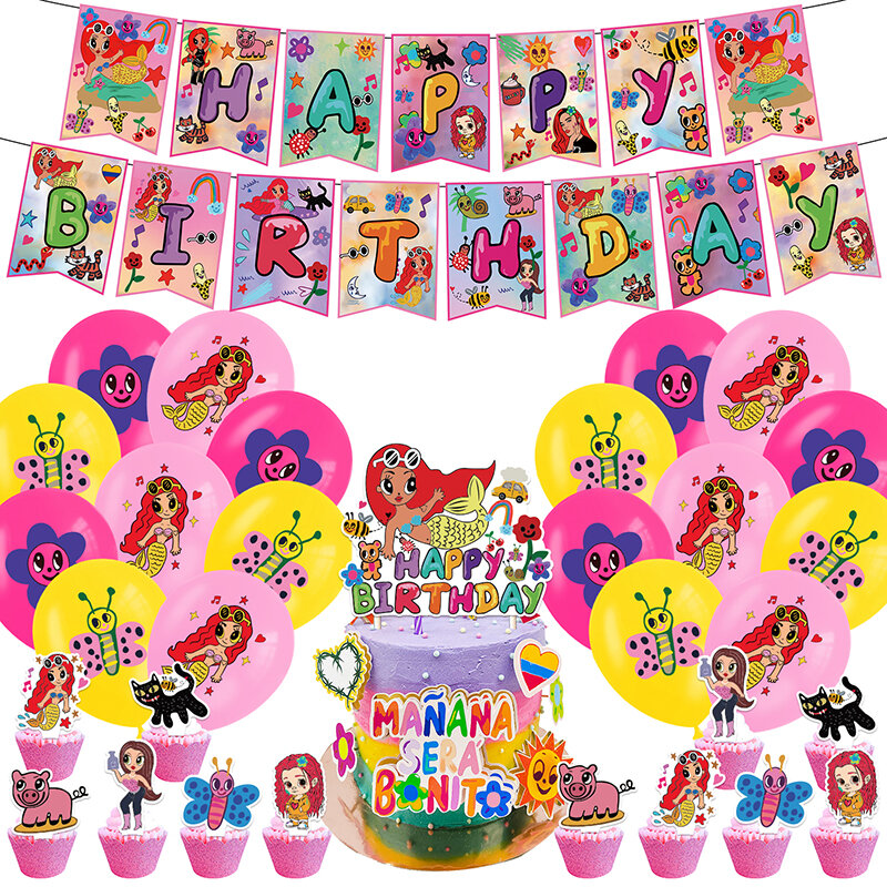 Manana Sera Bonito Verjaardagsfeest Benodigdheden Ballon Banner Taart Topper Feest Decoratie Baby Shower