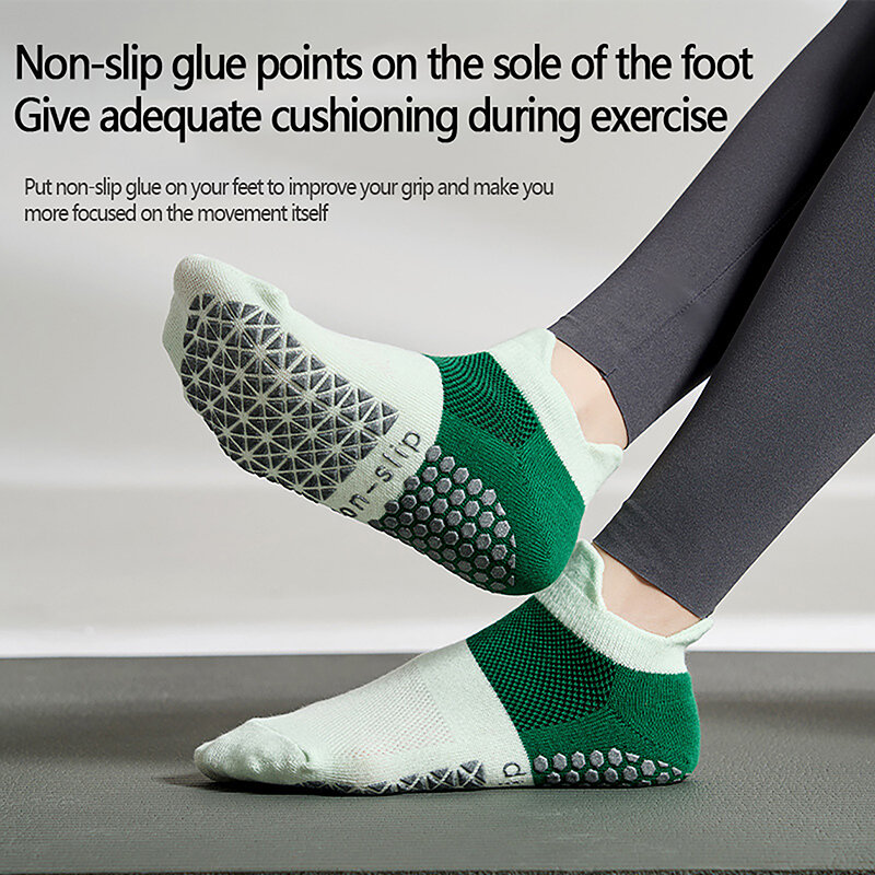 1 paio di calzini da Yoga corti Color Blocking alla moda calzini da Pilates calzini da pavimento antiscivolo per interni calzini sportivi da ballo