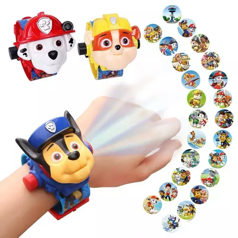 Zegarek psi Patrol Cartoon 3D zegarek projekcyjny pościg marthall Skye Anime cyfrowe zegarki Model zabawka dla dzieci zegarek na rękę