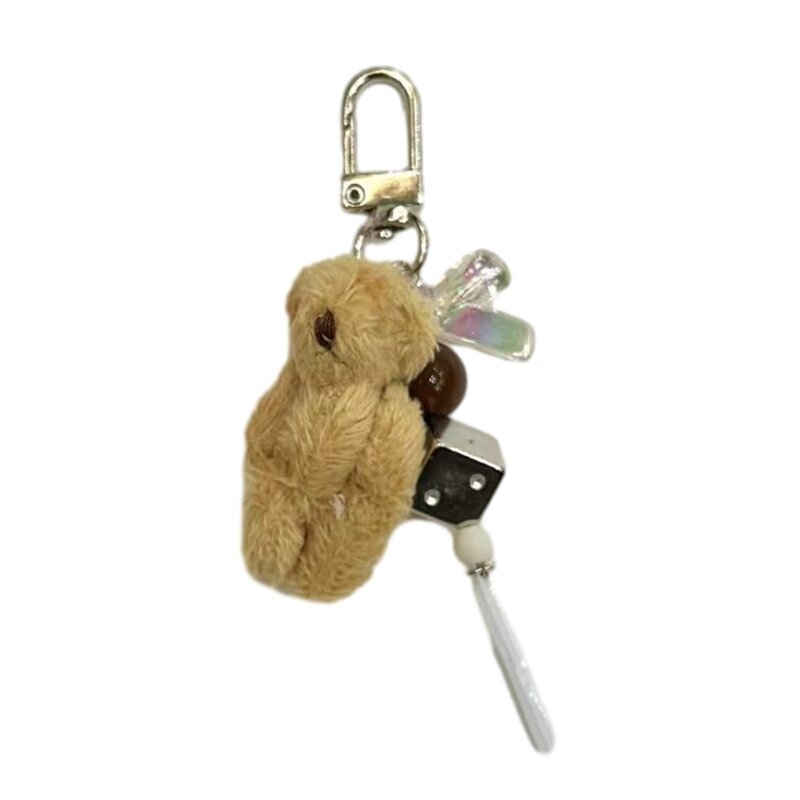 Ciondolo per zaino con catena chiavi a forma orsetto animale per regalo compleanno per festa Natale