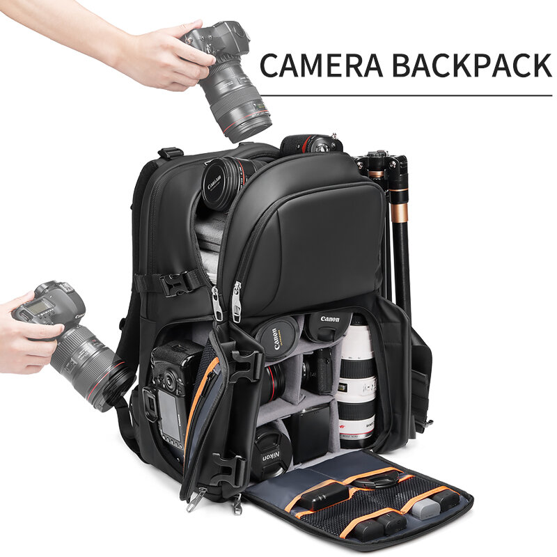 Outwalk practical unisex casual travel softback waterproof backpack man fashion high quality dslr camera backpack
