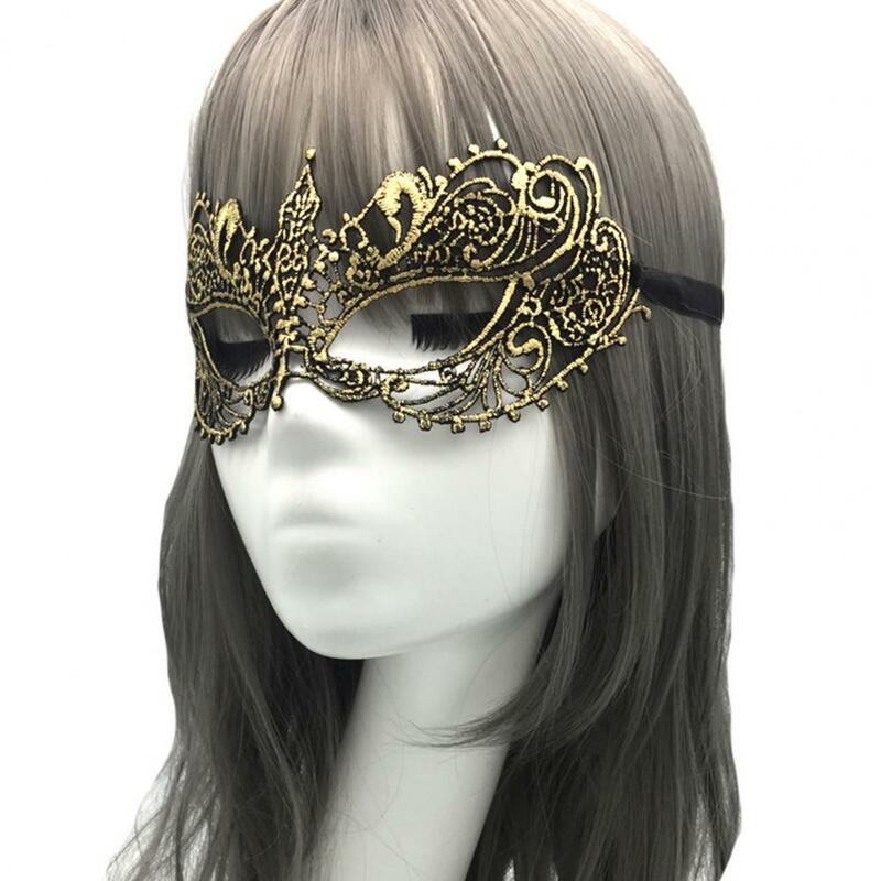 Seksowna koronkowa osłona oczu regulowane ramiączka na balu na Halloween Cosplay akcesoria do kostiumów bandażowy pasek osłona oczu s