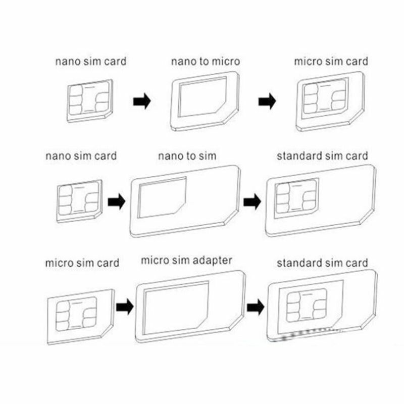 CPDD 4 en 1 Convertir para tarjeta a Micro Adaptador estándar para teléfono para para teléfonos inteligentes