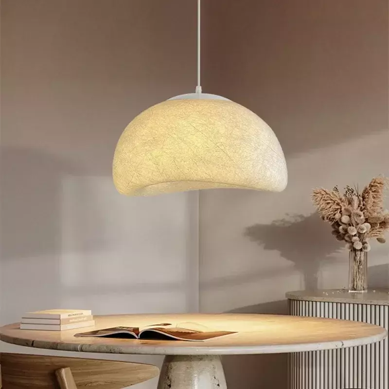 New Nordic Restaurant Wabi Sabi Silk Chandelier Bar Loft Bedroom Led Pendant Lighting Minimalist Home Decor Hanging Lamp Fixture